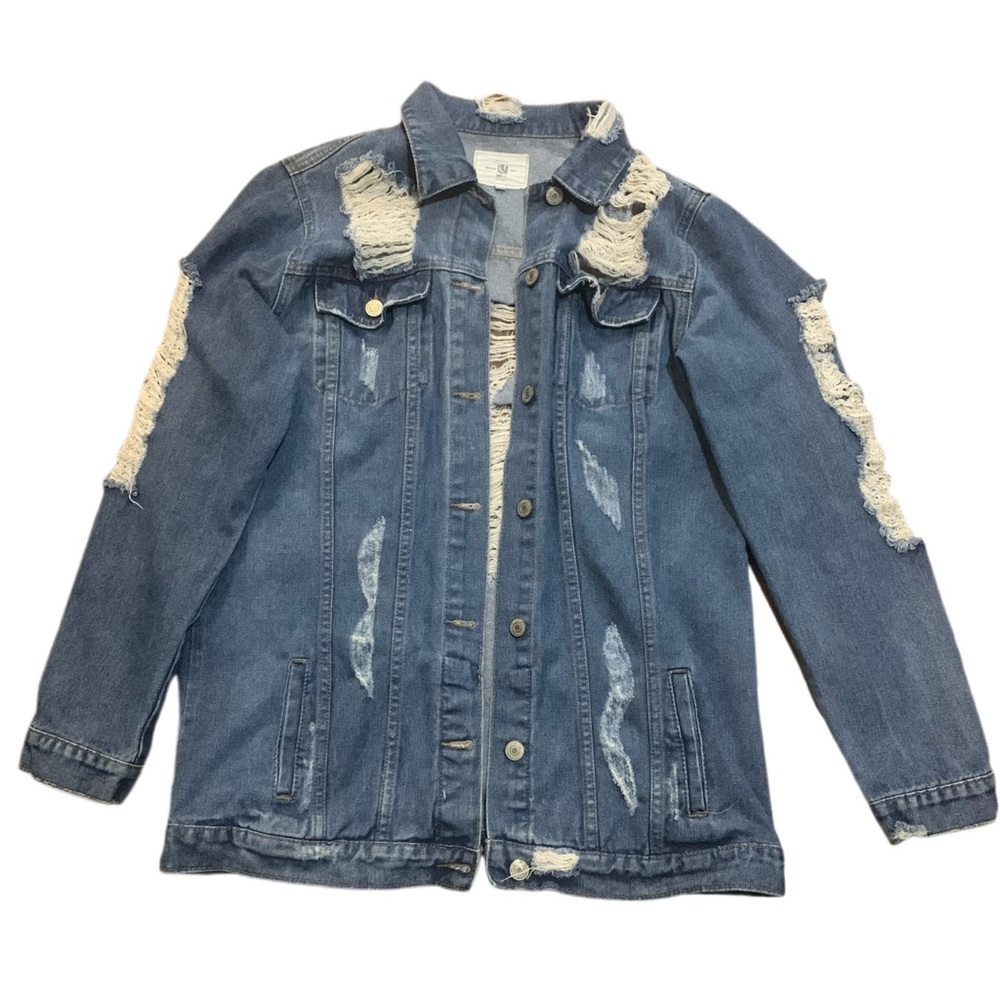 distressed jean jacket